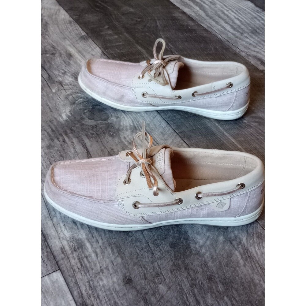 Sperry Women's 10 Pink & Tan Top Sider Boat Shoes